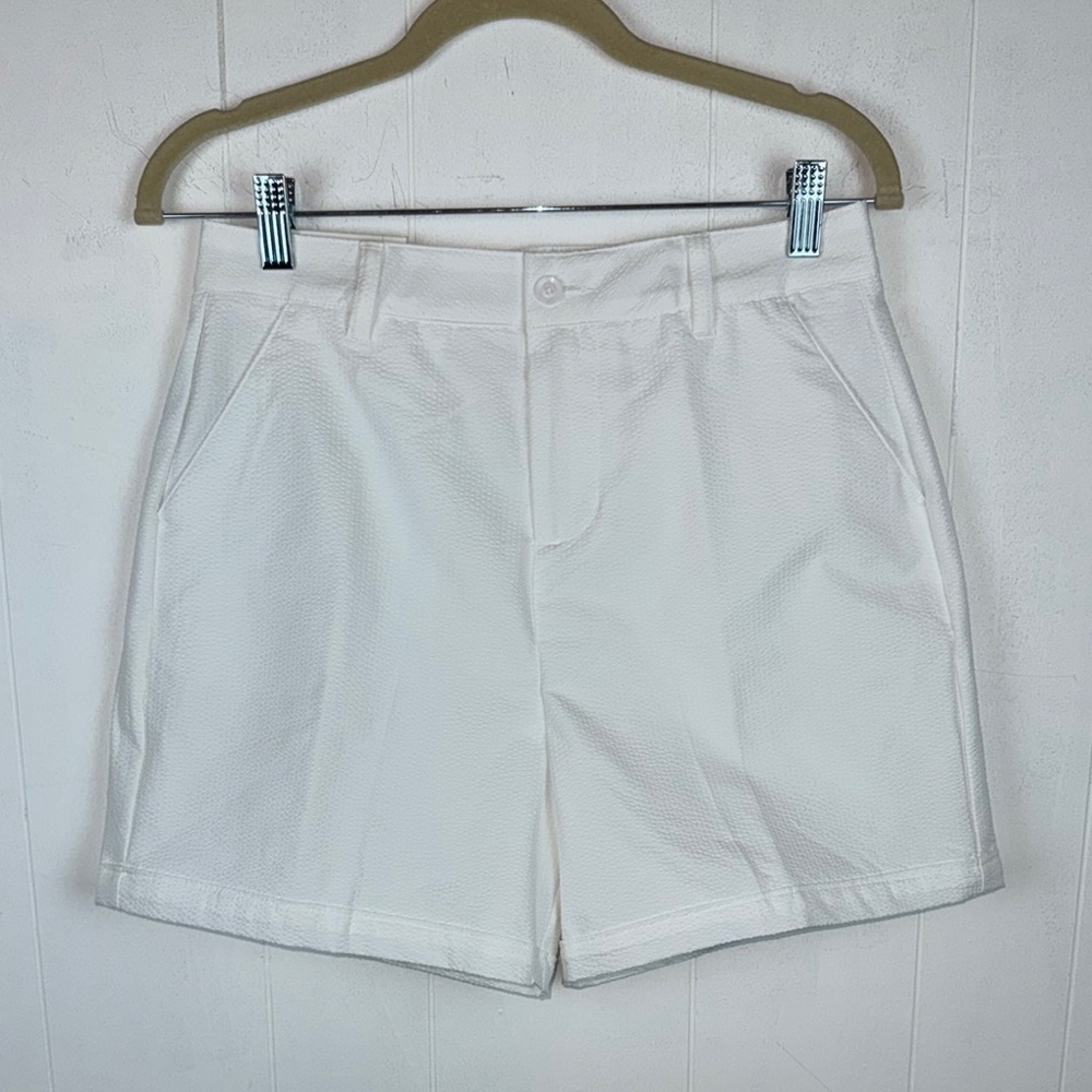 White Women's Casual Stretch Shorts